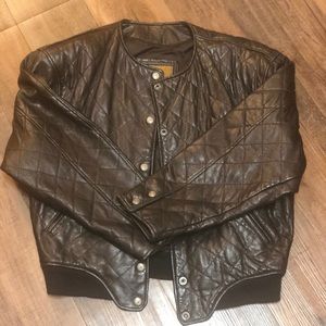 Vintage Express Leather Bomber Jacket